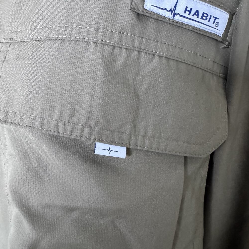 Habit Fishing Shirt Mens 3XL Tan Khaki Long Sleeve Vented Outdoors Hiking - Picture 4 of 10